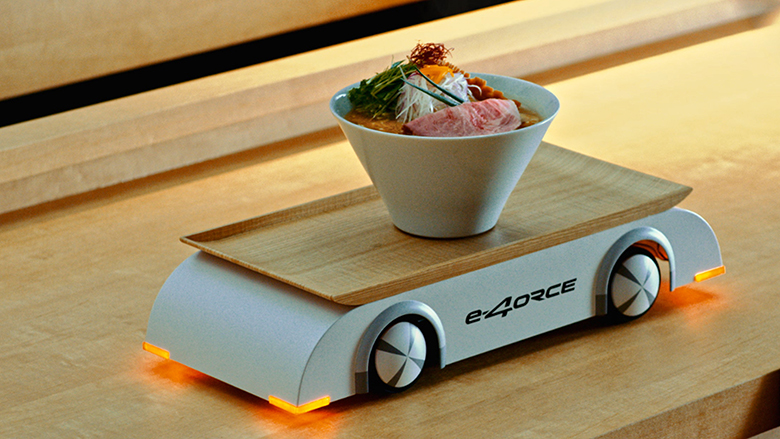 Nissan's e-4ORCE technology delivers bowl of ramen perfectly