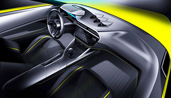 sketch of the interior design of the nissan z