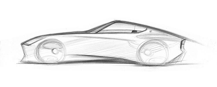 cool sketch of the side of the nissan z concept