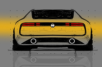 rear view concept sketch of a nissan z