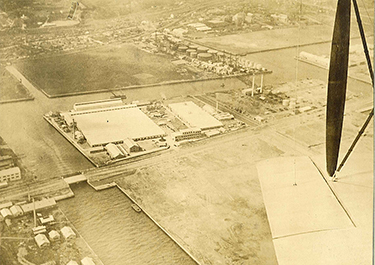 aerial view of a factory