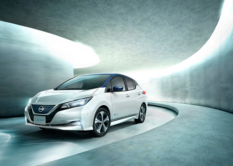 The Second Generation Nissan LEAF driving through a tunnel